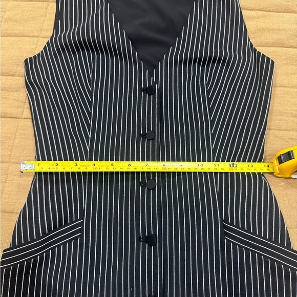 Diane Von Furstenberg Gilet Striped Vest Dress Black White Size 4 Retails $495 - Picture 2 of 12